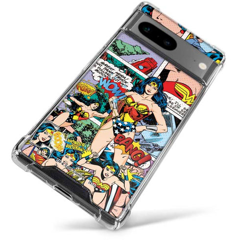 DC Comics Wonder Woman Comic Blast Google Pixel 8 Clear Case